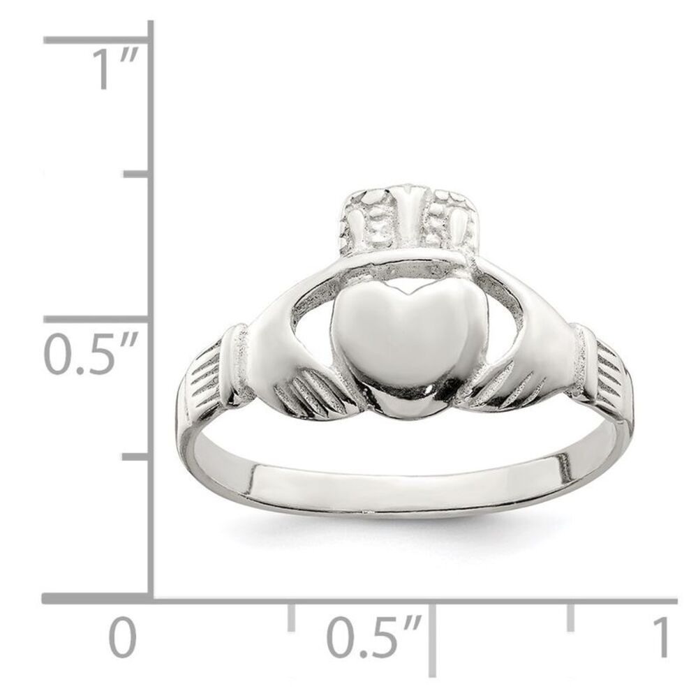 Kazi Luxury Sterling Silver Solid Claddagh Ring - image 3